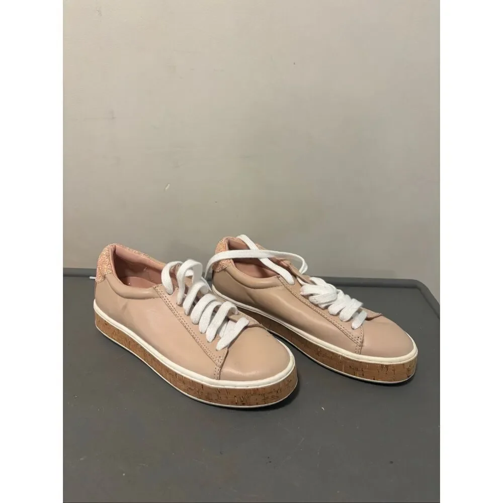 Kate Spade New York Amy Cork Bottom Blush Pink 100% Leather Sneakers Women's 5US